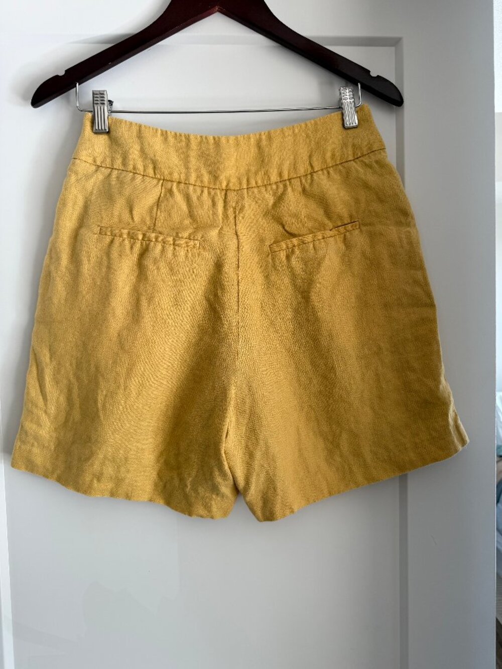 Yellow Linen Shorts - Picture 2 of 3